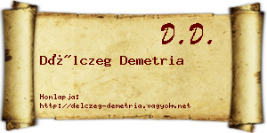Délczeg Demetria névjegykártya
